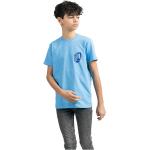 Błękitne Koszulki dziecięce z krótkim rękawkiem dla chłopców gładkie eleganckie bawełniane marki D'squared2 