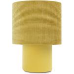 Musztardowe Lampy stołowe z kloszem gładkie w nowoczesnym stylu - gwint żarówki: E27 