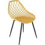Przecenione Musztardowe Krzesła stylowe tapicerowane w nowoczesnym stylu marki ELIOR 