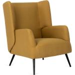 Przecenione Musztardowe Krzesła stylowe z podłokietnikami w nowoczesnym stylu marki ELIOR 