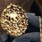 Naszyjnik Piraci z Karaibów Jack Sparrow Aztec Moneta Medalion Vintage Złoty Brąz Srebrny Wisiorek Naszyjnik