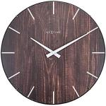 Ciemnobrązowe Drewniane zegary ścienne drewniane marki Nextime 