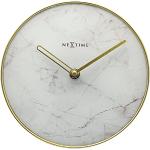 Białe Zegary ścienne okrągłe o średnicy 20 cm eleganckie szklane marki Nextime 
