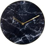 Czarne Zegary ścienne okrągłe o średnicy 40 cm eleganckie marki Nextime 