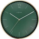 Zielone Zegary ścienne okrągłe o średnicy 34 cm eleganckie marki Nextime 