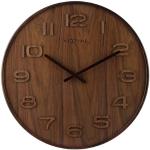 Brązowe Drewniane zegary ścienne eleganckie drewniane marki Nextime 