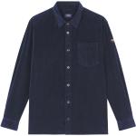 Niebieskie Koszule z długim rękawem męskie do prania w pralce gładkie w stylu casual aksamitne marki PAUL & SHARK w rozmiarze XL 