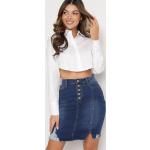 Przecenione Niebieskie Mini spódniczki damskie dżinsowe mini w rozmiarze XL 