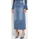 Przecenione Niebieskie Spódnice jeansowe damskie dżinsowe w rozmiarze XL 