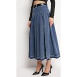 Przecenione Niebieskie Spódnice z paskiem damskie dżinsowe w rozmiarze L 