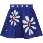Niebieskie Spódnice dziecięce długie dla dziewczynek z cekinami z motywem stokrotek bawełniane marki MARNI 