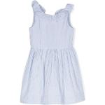 Niebieskie Sukienki dziecięce na ramiączkach dla dziewczynek w paski marki Ralph Lauren 