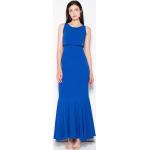 Niebieskie Sukienki wieczorowe damskie z wiskozy maxi marki venaton w rozmiarze XL 