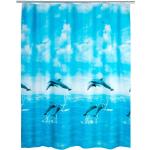 Niebieskie Zasłony prysznicowe z motywem delfinów marki WENKO w rozmiarze 200x180 cm 