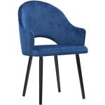 Niebieskie Krzesła z podłokietnikami rozkładane w nowoczesnym stylu marki ELIOR 