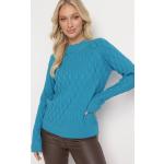 Przecenione Niebieskie Swetery półgolfy damskie w rozmiarze uniwersalnym 