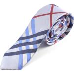 Niebieskie Krawaty męskie w kratkę 
