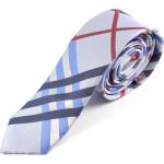 Niebieskie Krawaty męskie w kratkę w stylu biznesowym 