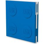 Niebieski kwadratowy notatnik z długopisem żelowym LEGO®, 15,9x15,9 cm