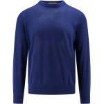Niebieskie Swetry z okrągłym dekoltem męskie z krótkimi rękawami eleganckie marki Corneliani w rozmiarze XL 