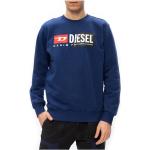 Niebieskie Swetry męskie z długimi rękawami bawełniane z okrągłym dekoltem na wiosnę marki Diesel w rozmiarze S 