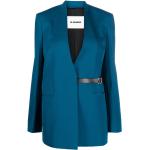 Niebieskie Kurtki w stylu casual damskie eleganckie wełniane marki JIL SANDER w rozmiarze S 