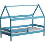 Niebieskie Łóżka dla dzieci w stylu skandynawskim sosnowe marki ELIOR 