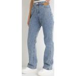 Przecenione Niebieskie Jeansy z wysokim stanem damskie gładkie w rozmiarze XL 