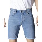 Niebieskie Szorty jeansowe męskie do prania w pralce gładkie dżinsowe na wiosnę marki LEE 