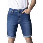 Niebieskie Szorty jeansowe męskie do prania w pralce gładkie dżinsowe na lato marki Calvin Klein Jeans 