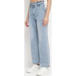 Przecenione Niebieskie Szerokie jeansy damskie w rozmiarze XL 