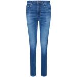 Niebieskie Jeansy z wysokim stanem damskie do prania w pralce w stylu casual dżinsowe marki Guess 