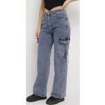 Przecenione Niebieskie Jeansy bojówki damskie w rozmiarze XL 