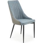 Przecenione Niebieskie Krzesła stylowe tapicerowane pikowane w nowoczesnym stylu marki ELIOR 