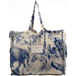 Niebiesko-biała materiałowa torba na zakupy Surdic Safari