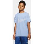 Niebieskie Koszulki dziecięce z nadrukiem dla chłopców marki Nike 