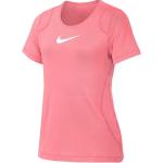 Różowe Koszulki dziecięce z krótkim rękawkiem dla dziewczynek marki Nike Pro 