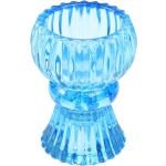 Niski niebieski szklany świecznik – Rex London