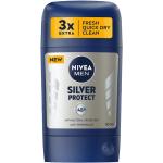 Przecenione Srebrne Antyperspiranty w sztyfcie męskie 50 ml antybakteryjne bez alkoholu marki NIVEA Silver Protect Made in Germany 