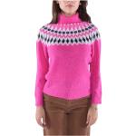Różowe Swetry norweskie damskie eleganckie na zimę w rozmiarze S 