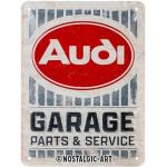 Nostalgic-Art Tabliczka blaszana w stylu retro, 15 x 20 cm, Audi – garaż – pomysł na prezent dla fanów akcesoriów Audi, z metalu, design vintage
