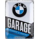 Nostalgic-Art Blaszana tabliczka w stylu retro BMW – garaż – pomysł na prezent dla fanów akcesoriów samochodowych, wykonana z metalu, wzornictwo w stylu vintage do dekoracji, 30 x 40 cm