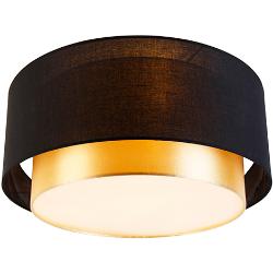 Nowoczesna lampa sufitowa czarna ze złotem 50 cm 3-punktowa - Drum Duo