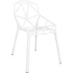 Białe Krzesła do jadalni w nowoczesnym stylu metalowe 