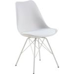 Białe Krzesła do jadalni tapicerowane w nowoczesnym stylu marki ELIOR 