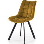 Musztardowe Krzesła stylowe tapicerowane pikowane w nowoczesnym stylu marki ELIOR 