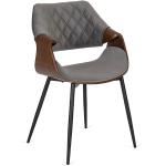 Szare Krzesła z podłokietnikami tapicerowane w nowoczesnym stylu drewniane marki ELIOR 