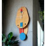 Wielokolorowe Drewniane zegary ścienne eleganckie drewniane 
