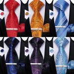Srebrne Krawaty męskie do prania ręcznego w stylu biznesowym 