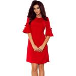 Czerwone Eleganckie sukienki damskie z falbankami z poliestru marki Numoco w rozmiarze M 